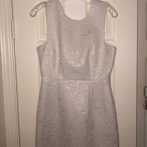 H&M white dress with silver lace details